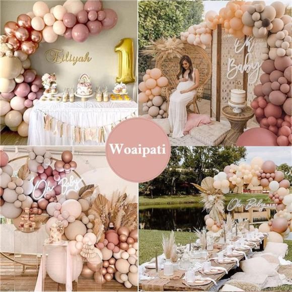 Balloon Arch Garland Kit,Blush Nude Apricot Party Balloons Decoration Set - Picture 3 of 6